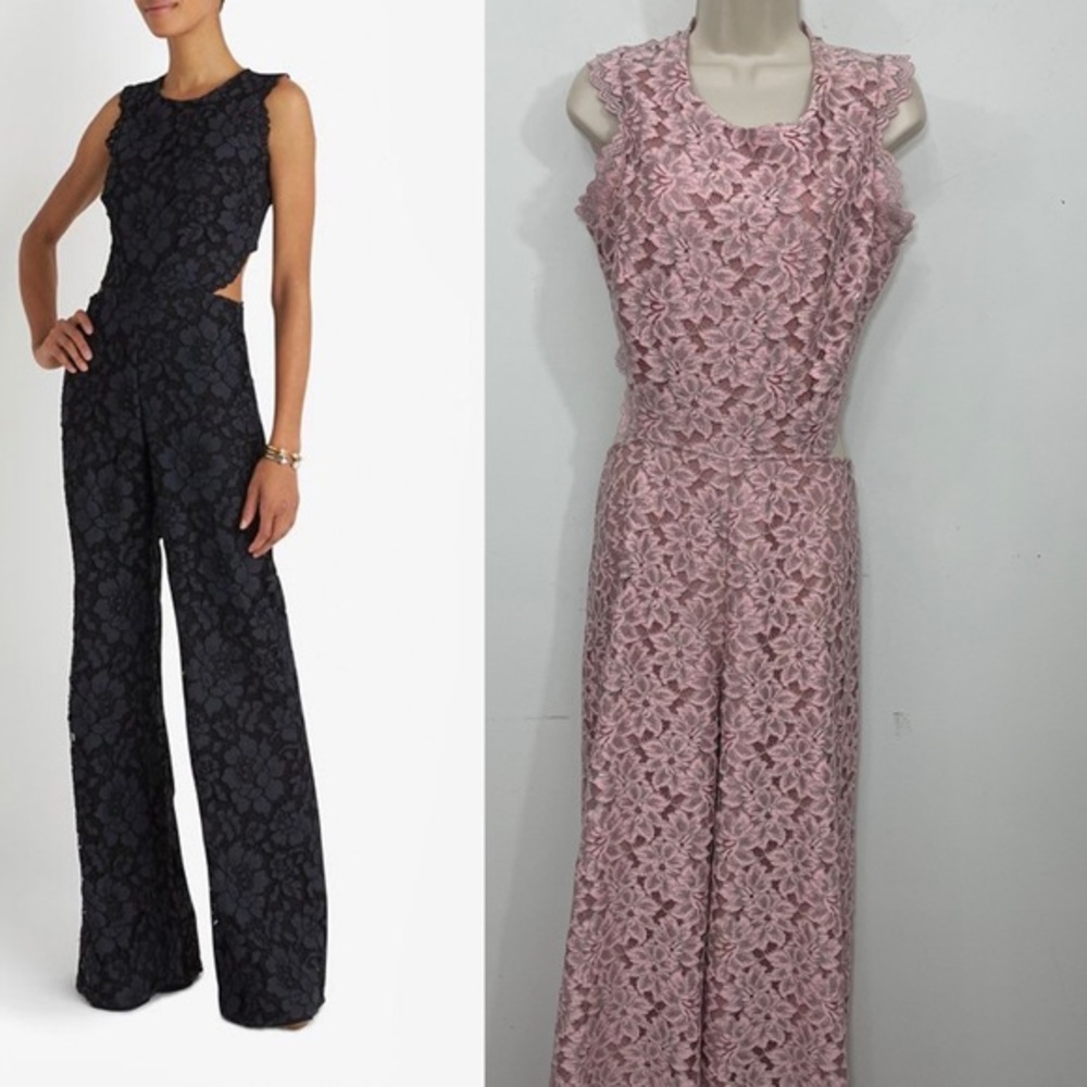 Alexis Livia open back lace jumpsuit pink large